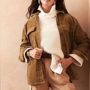 Banana Republic Corduroy Brown Button Front Shaket Chore Farm Jacket Size Medium